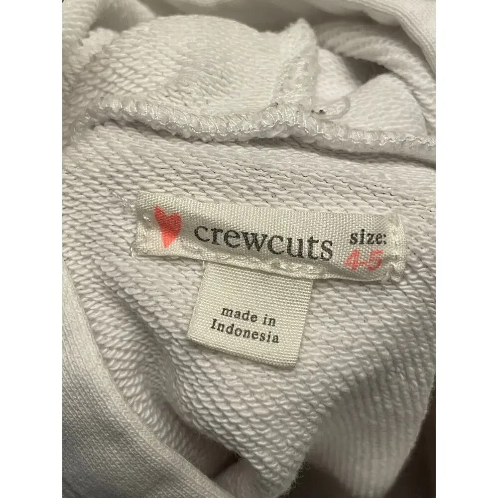 Crewcuts Embroidered Rainbow Hoodie Kids Size‎ 4-5 White Pullover Cotton Terry